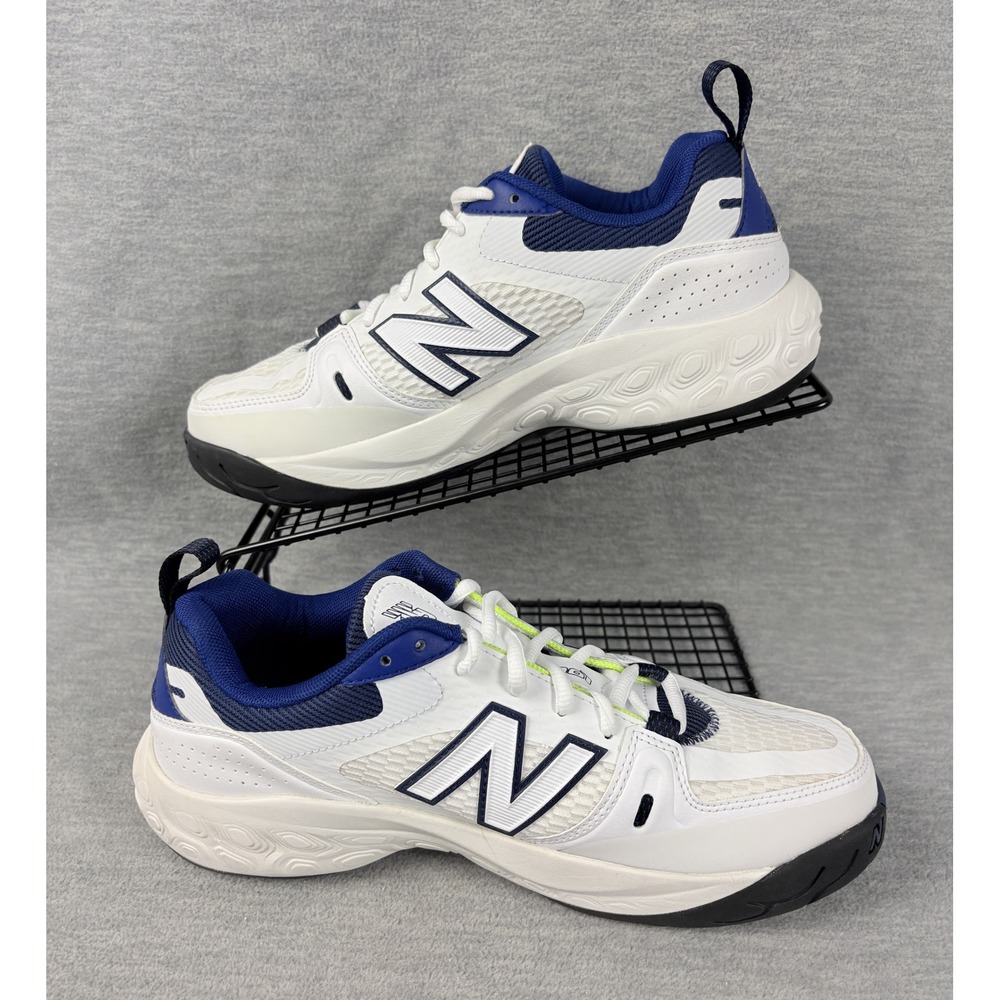 New Balance X 1007 Tennis Sneakers Mens 7.5 White Blue Hard Court Pickleball - Picture 2 of 13